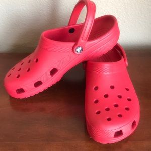 Mens size 13 red Crocs / like new